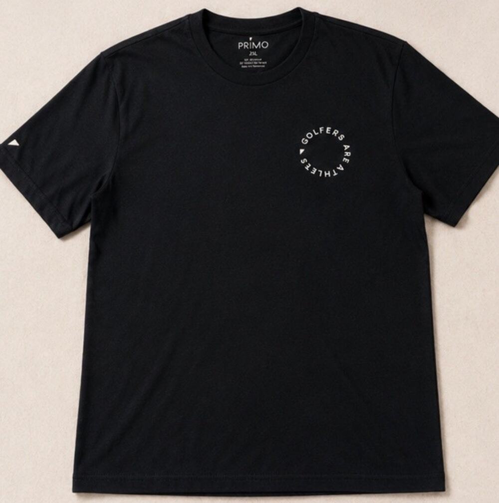 PRIMO Golfers Are Athletes T Shirt Men’s 2XL Black Graphic Golf Casual Tee